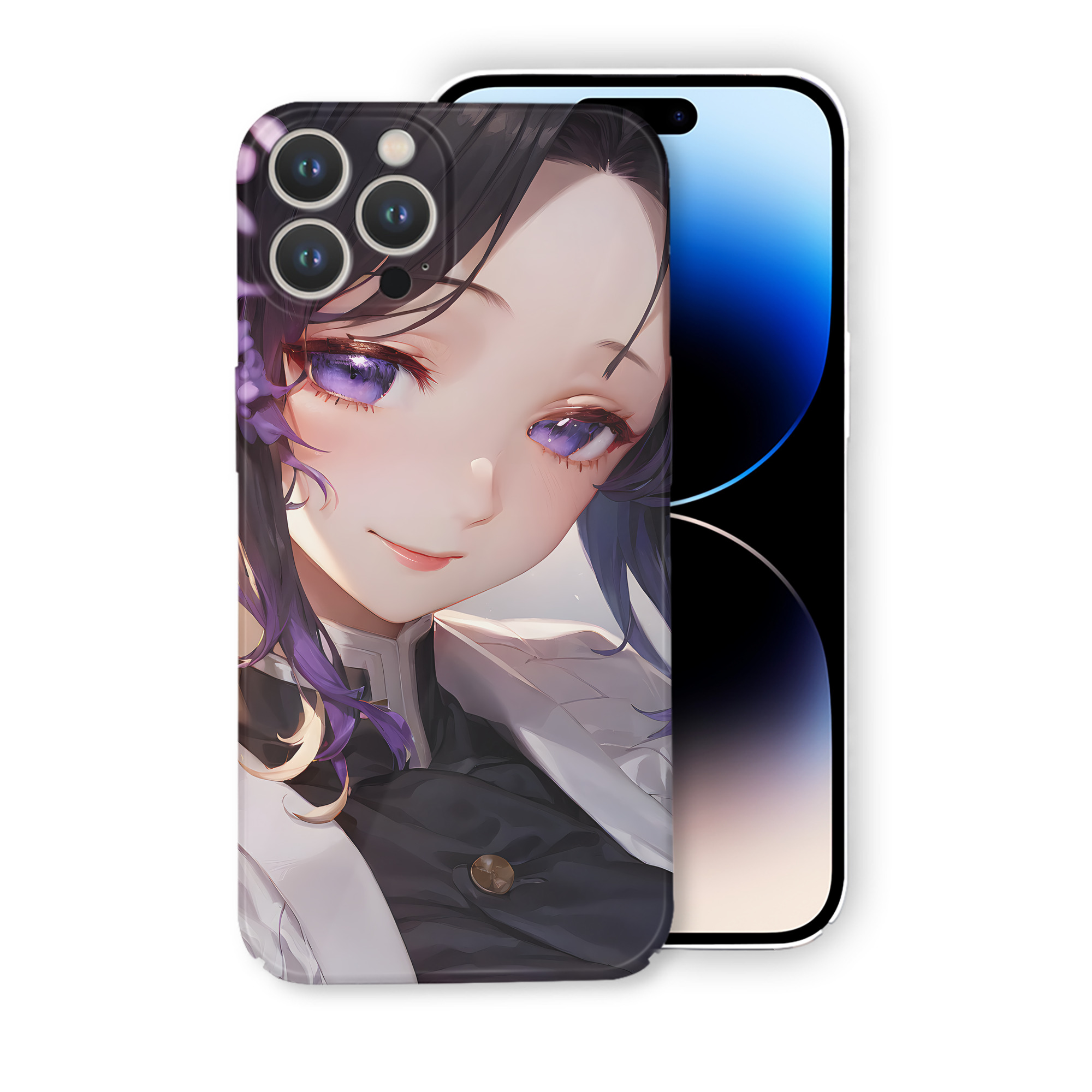 （画像用） 鬼滅の刃（きめつのやいば）蟲柱-胡蝶 しのぶ／こちょう しのぶ Kochou Shinobu 【iPhone 14シリーズ対応】ハードケース